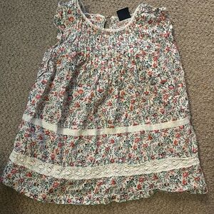 GAP Kids Floral Top with Lace Detail